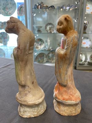 An impressive set of 12 Chinese cold painted terracotta zodiac figures, Ming — photo 17