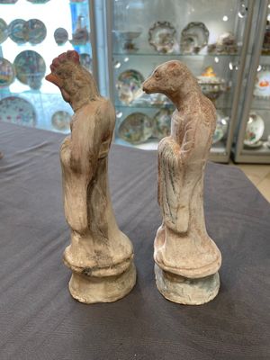 An impressive set of 12 Chinese cold painted terracotta zodiac figures, Ming — photo 27