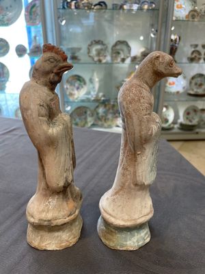 An impressive set of 12 Chinese cold painted terracotta zodiac figures, Ming — photo 29