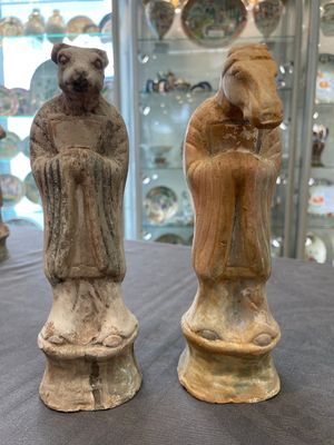 An impressive set of 12 Chinese cold painted terracotta zodiac figures, Ming — photo 36