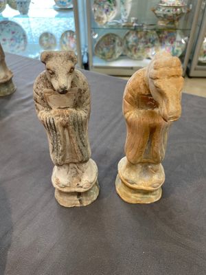 An impressive set of 12 Chinese cold painted terracotta zodiac figures, Ming — photo 37