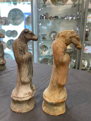 An impressive set of 12 Chinese cold painted terracotta zodiac figures, Ming — photo 38
