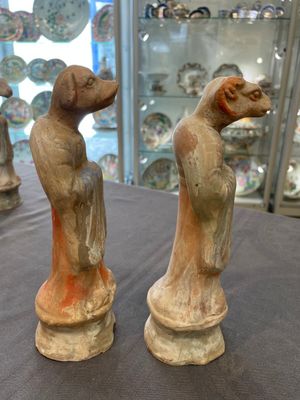 An impressive set of 12 Chinese cold painted terracotta zodiac figures, Ming — photo 47