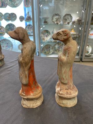 An impressive set of 12 Chinese cold painted terracotta zodiac figures, Ming — photo 49
