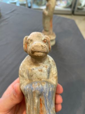 An impressive set of 12 Chinese cold painted terracotta zodiac figures, Ming — photo 50