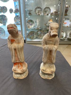 An impressive set of 12 Chinese cold painted terracotta zodiac figures, Ming — photo 5