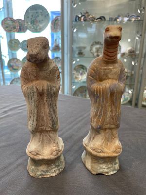 An impressive set of 12 Chinese cold painted terracotta zodiac figures, Ming — photo 55