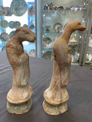 An impressive set of 12 Chinese cold painted terracotta zodiac figures, Ming — photo 56
