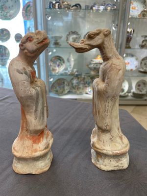 An impressive set of 12 Chinese cold painted terracotta zodiac figures, Ming — photo 6