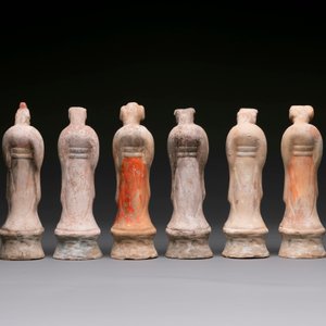 An impressive set of 12 Chinese cold painted terracotta zodiac figures, Ming — photo 3