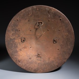 An Indo- Persian silver-damascened steel 'Dhal' shield with calligraphic design — photo 2