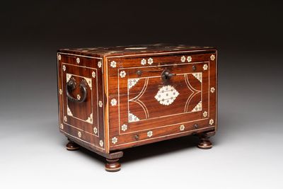 An Indo-Portuguese rosewood table cabinet, Gujarat or Sindh, 17th C.