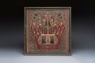 An Indonesian ceremonial 'Tampan' textile, Sumatra, Lampung, late 19/20th C.