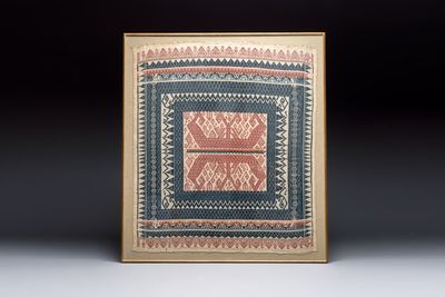 An Indonesian ceremonial 'Tampan' textile, Sumatra, Lampung, late 19/20th C.