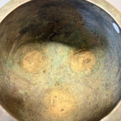 An inscribed Chinese archaistic bronze tripod incense burner with hongmu cover — photo 10