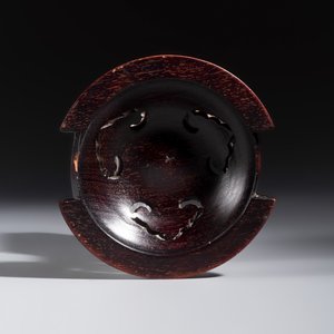 An inscribed Chinese archaistic bronze tripod incense burner with hongmu cover — photo 9