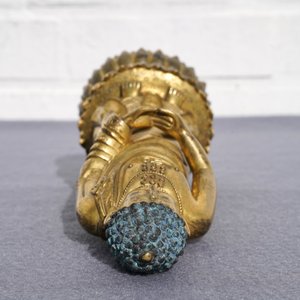 An inscribed Chinese gilt bronze figure of Buddha standing, Qianlong — 照片 42