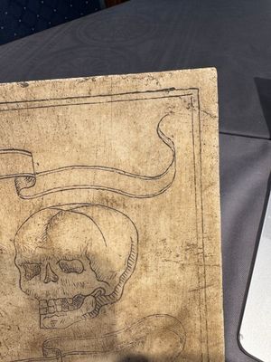 An Italian ecclesiastical marble altar plaque with 'Memento Mori' engraving, 19th C. — photo 5