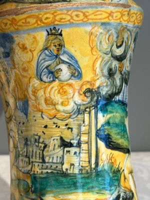 An Italian maiolica albarello with the arms of Boerio, Angelo and Ludovico Picchi workshop, Casteldurante, ca. 1562-1563 — 照片 15