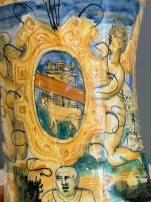 An Italian maiolica albarello with the arms of Boerio, Angelo and Ludovico Picchi workshop, Casteldurante, ca. 1562-1563 — 照片 7