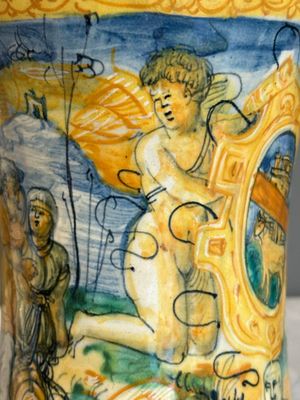 An Italian maiolica albarello with the arms of Boerio, Angelo and Ludovico Picchi workshop, Casteldurante, ca. 1562-1563 — 照片 10