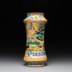 An Italian maiolica albarello with the arms of Boerio, Angelo and Ludovico Picchi workshop, Casteldurante, ca. 1562-1563 — 照片 2