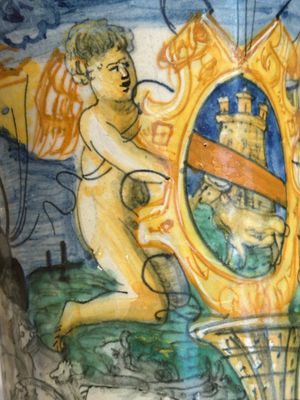 An Italian maiolica albarello with the arms of Boerio, Angelo and Ludovico Picchi workshop, Casteldurante, ca. 1562-1563 — 照片 10