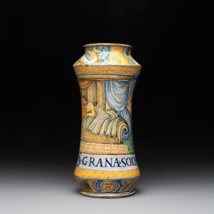 An Italian maiolica albarello with the arms of Boerio, Angelo and Ludovico Picchi workshop, Casteldurante, ca. 1562-1563 — 照片 3