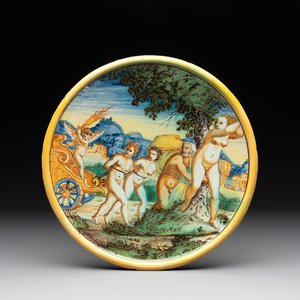 An Italian maiolica dish with 'Adam and Eve being expelled from paradise', 16/17th C. — photo 1