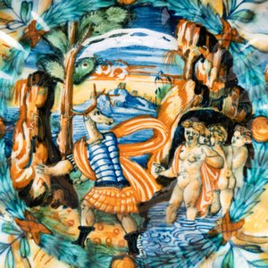 An Italian maiolica 'Istoriato' crespina with Diana and Actaion, workshop of Angelo and Ludovico Picchi, Casteldurante, ca. 1550 — foto 3