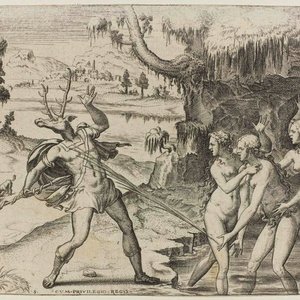 An Italian maiolica istoriato dish with Diana and Actaeon, Urbino, ca. 1550 — photo 3