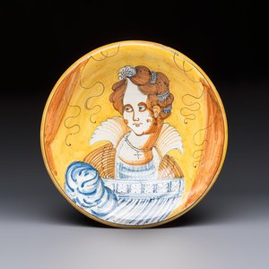 An Italian maiolica 'Portrait' dish, Montelupo, 17th C. — foto 1
