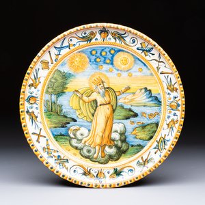 An Italian maiolica tazza depicting 'The Creation', probably Alfonso Patanazzi workshop, 17th C. — 照片 1