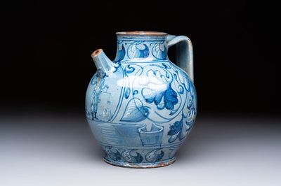 An Italian maiolica wet drug jar, Venice, dated 1573