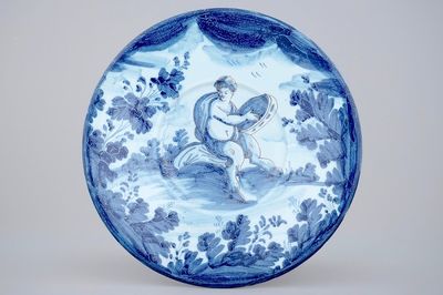 An Italian Savona dish with a putto, 18th C.