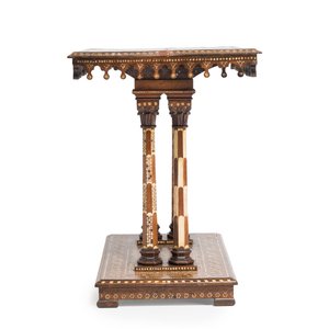 An Italian walnut, ebonised wood and bone-inlaid ‘alla certosina’ centre table — photo 3