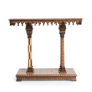 An Italian walnut, ebonised wood and bone-inlaid ‘alla certosina’ centre table — photo 4