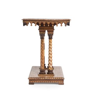 An Italian walnut, ebonised wood and bone-inlaid ‘alla certosina’ centre table — photo 5