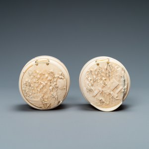 An ivory barrel-shaped 'Bacchanalia' box, France, 18th C. — photo 7