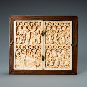An ivory diptych, Germany, 14th C. — 照片 1