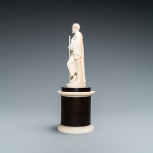 An ivory figure of a hermit with staff, Dieppe, 19th C. — photo 3