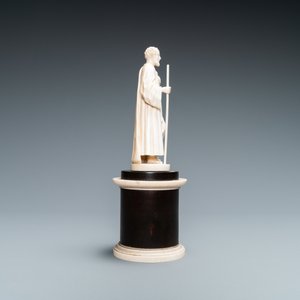 An ivory figure of a hermit with staff, Dieppe, 19th C. — photo 5