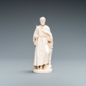 An ivory figure of a hermit with staff, Dieppe, 19th C. — photo 6