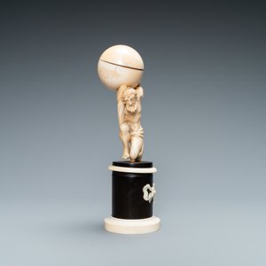An ivory figure of Atlas carrying the globe, probably Dieppe, 19th C. — 照片 5