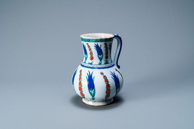 An Iznik-style ewer, Cantagalli, Italy, 19th C.