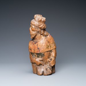 An oak figure of a prophet with traces of polychromy, 16th C. — photo 2