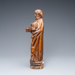 An oak figure of Peter the Apostle, Rhine Valley, Germany, 15th C. — 照片 3
