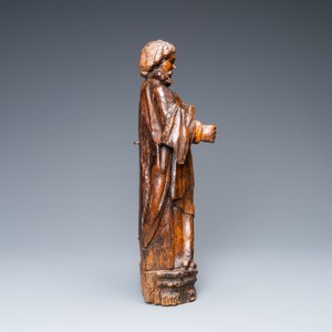 An oak figure of Peter the Apostle, Rhine Valley, Germany, 15th C. — 照片 5