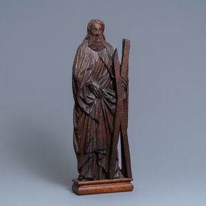 An oak figure of Saint Andrew, 15th C. — 照片 1