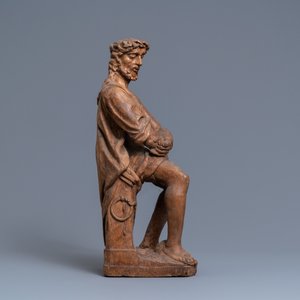 An oak figure of the Pensive Christ, Flanders, early 16th C. — photo 3